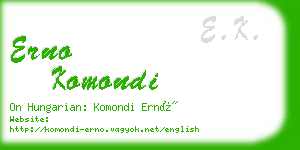 erno komondi business card